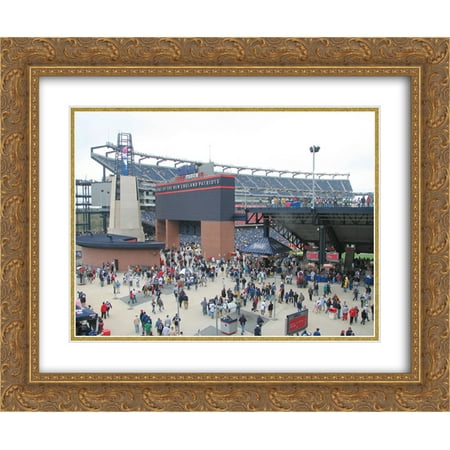 Gillette Stadium Framed - Gillette Stadium 2x Matted 24x20 Gold Ornate Framed Art Print from the Stadium Series