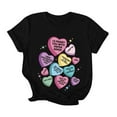 thumbnail image 5 of Shadoumai Valentine Shirt Women Buffalo Plaid Love Heart Graphic Tees Letter Print Splicing Long Sleeve Tops Shirts, 5 of 6