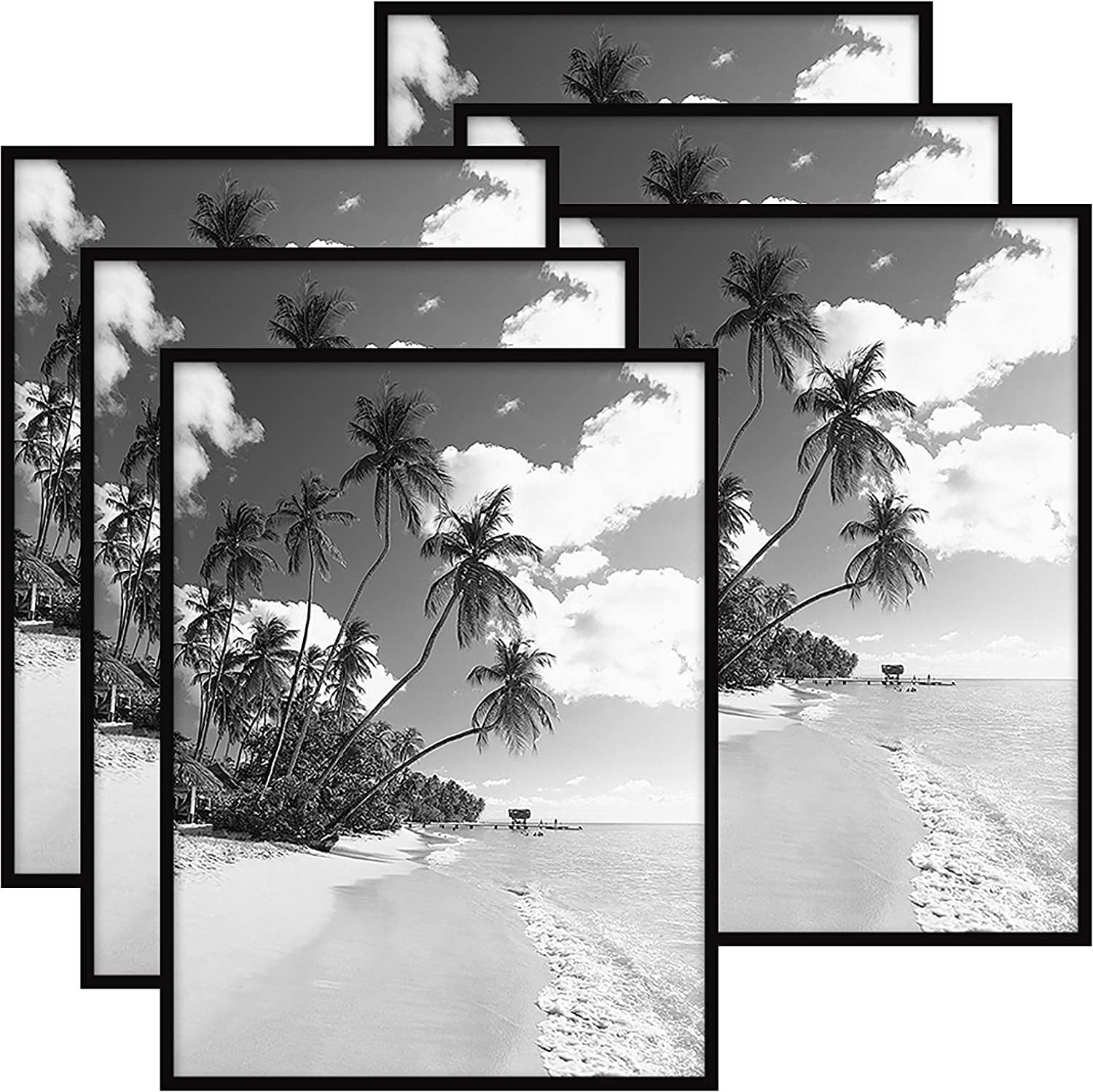 MCS Original Poster Frame 18x24 Black Lightweight Vertical & Horizontal Wall Hanging Large Picture Frame for Posters, Art Prints & Gallery Wall (6-Pack)