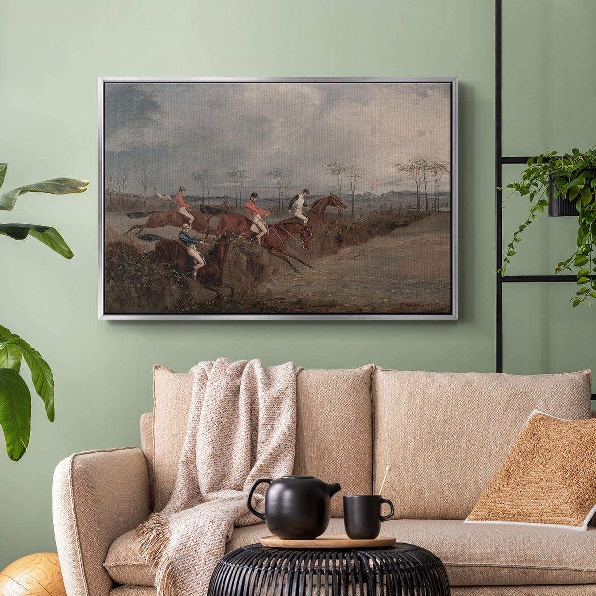 Vintage Animal Print-XXXI By Wexford Home Framed in Silver Wood Gallery Wrapped Canvas 27 in. x 41 in.