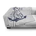 thumbnail image 3 of Anchor Soft Flannel Fleece Throw Blanket, Hand Drawn Everybody Needs Vitamin Sea Words Monochrome Fish Silhouette, Cozy Plush for Indoor and Outdoor Use, 60" x 80", Dark Blue and White, by Ambesonne, 3 of 6