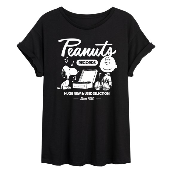 Peanuts - Charlie Brown Records - Juniors Ideal Flowy Muscle T-Shirt
