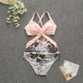 thumbnail image 3 of Defitshape Women's High Waisted One Piece Swimsuit Sexy Bathing Suit Beach V Neck Padded Cheeky Summer Swimwear Pink Flower 8-10, 3 of 4