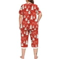 thumbnail image 5 of Christmas Cueply Women Plus Size Pajamas Set Short Sleeve Pjs Sleepwear Loungewear Nightwear with Pockets, 5 of 6