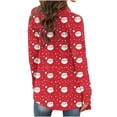 thumbnail image 5 of Fmbrln Christmas Cardigan Sweaters for Women Fashion Christmas Print Long Sleeve Open Front Cardigan Comfy Soft Fleece Lined Cardigan Coat, 5 of 8