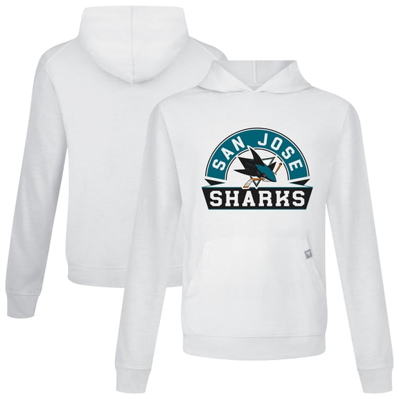 Men's Levelwear White San Jose Sharks Relay Banner Arch Pullover Hoodie
