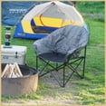 thumbnail image 5 of Arrowhead Outdoor Double Duo Portable Camping Chairs with 2 Cup & Wine Glass Holder, Gray Geometric, 5 of 8