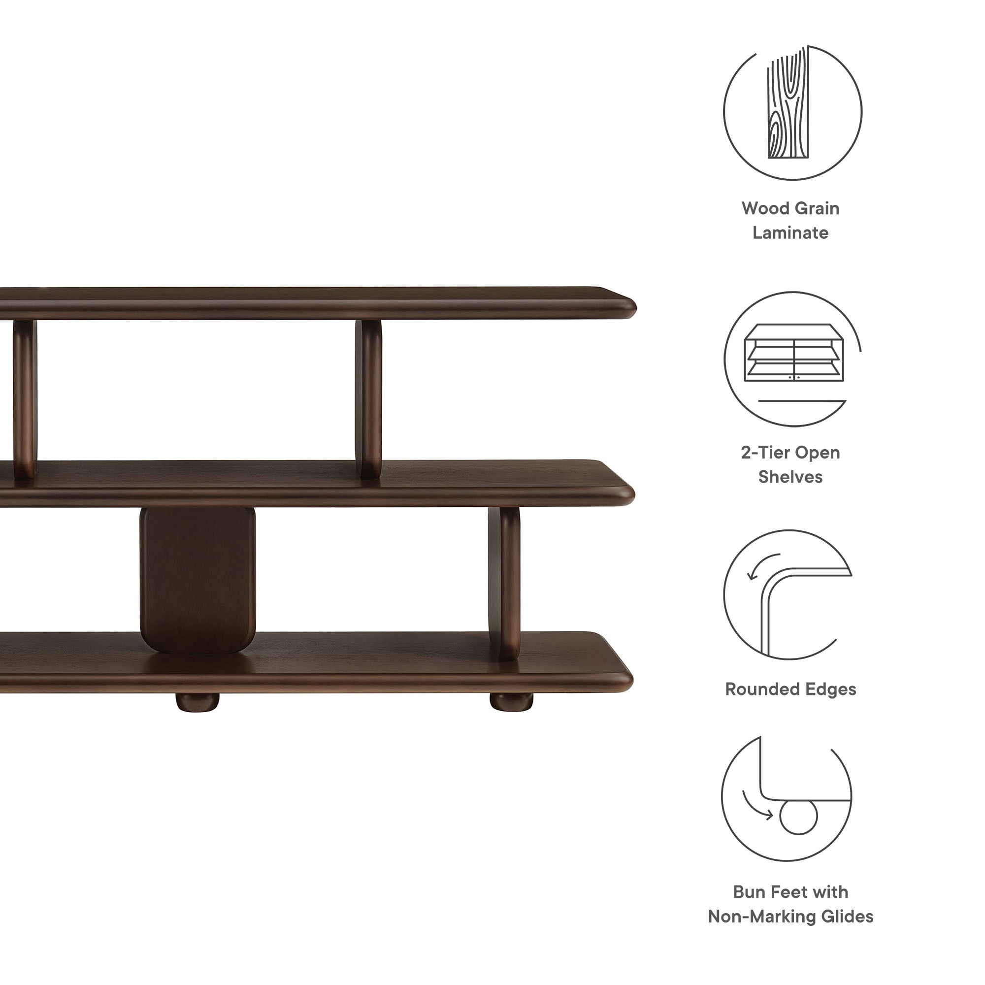 Modway Lyle Bookshelf in Walnut