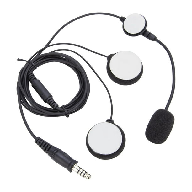 Micrófono de auriculares de radio de casco de motocicleta negro, auriculares de casco, fácil instalación, auriculares de de dos