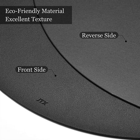 Leather Round Placemats Coasters Set Of 4 For Table Dining Heat Resistant Stain Non Slip Waterproof Easy To Clean Coffee Mats Kitchen Dark Grey Leather Round Placemats Coasters Set, Black Round Table Mats And Coasters