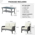 thumbnail image 5 of XIZZI 4 Pieces Wicker Patio Furniture All Weather Outdoor Conversation Set with Cushions High Back Rattan Patio Seating Set with Coffee Table for Backyard, Beige, 5 of 10