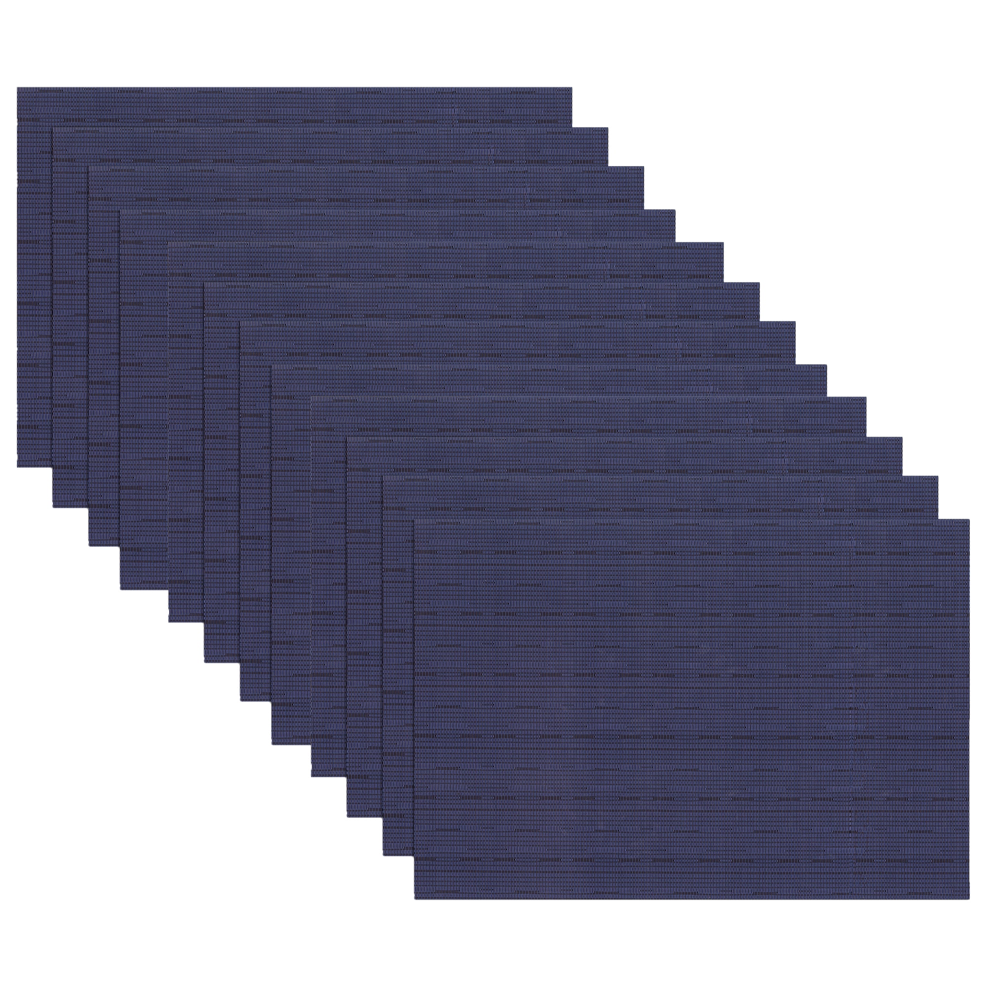 Reversible Indoor Outdoor Placemats, Set of Twelve, Grass Cloth Blue