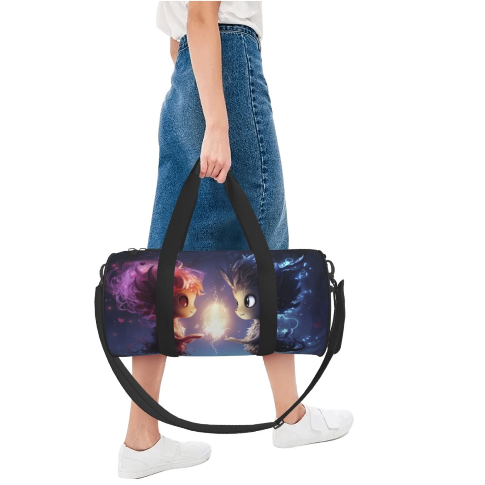 Vsdgher Dreamy Forest Elf 45L Foldable Duffel Bag, Sports Gym Bag,Overnight Bag, Portable Weekender Bag for Airplanes