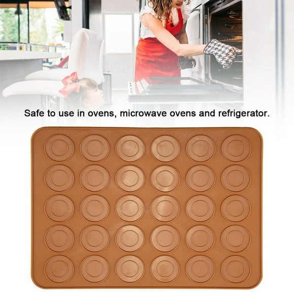 Greensen Macarons Pad,1pc 30 Holes Round Shape Macarons Mat Silicone Macaron Sheet Pad Pastry Cake Baking Tool, Silicone Macaron Sheet
