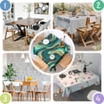 thumbnail image 4 of Teal and Gold Marble Swirls Pattern Square Tablecloth,Waterproof Square Table Cover,Wipeable Spillproof Washable Table Cover for Home Kitchen Party Decor 42"X42"(107x107cm), 4 of 6