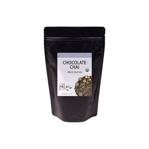 The Spice Hut - Chocolate Chai Black Tea, with Caffeine - Unsweetened Indian Spiced Tea with Cardamom, Hot & Iced, Makes 80-100 CUPS - 8oz Resealable Airtight Pouch