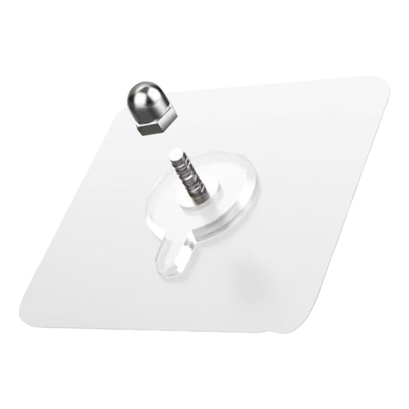 Adhesive Picture Hangers, Nail Free Wall Hooks Heavy Duty, No Drill Screw Stickers for Frames, Transparent Pvc Mounting for Tiles Glass Painted Wall, Screw Sticker *1 Piece