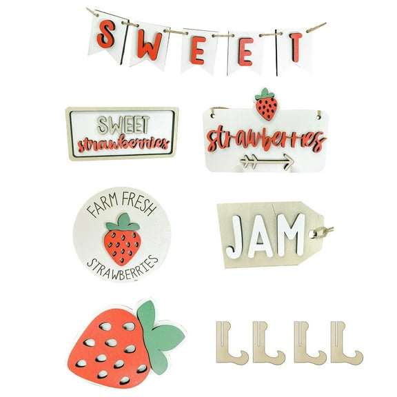 Strawberry Fruit Home Tiered Decorative Trays Mini Signs Strawberry Tray Ornaments