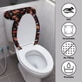 thumbnail image 3 of HELLHERO Glasses-Wearing Yaks Hearts Bathroom Toilet Lid Cover Set, Stretch Fit Dust-Proof Elastic Fabric Bathroom Toilet Cover Set, 3 of 8