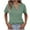 New/Green, variant on Otvok 2025 Blouses for Women New Summer Solid Color V-Neck Short Sleeved Tops