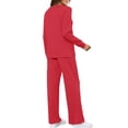 thumbnail image 5 of UVN 2 Piece Outfits for Women Long Sleeve Sweatsuit and Wide Leg Tracksuit Ladies Fall Cozy Lounge Sets, 5 of 10