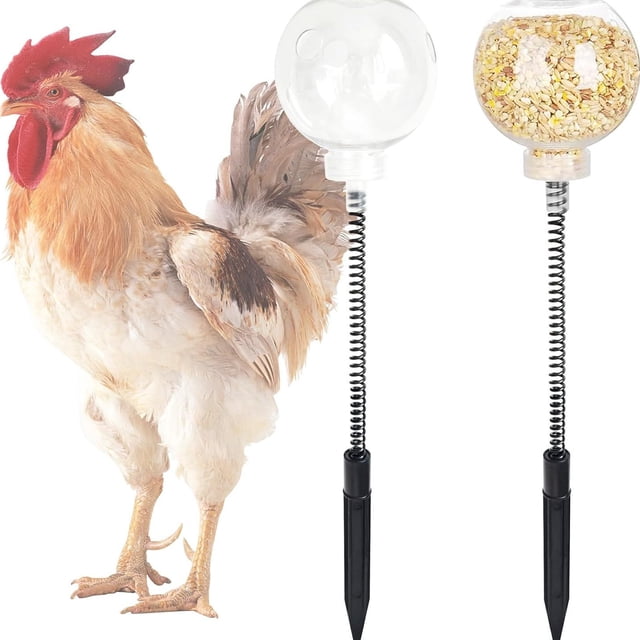 Wosthever 2 piezas de suministros de alimentación de aves de corral ABS, juguete para picotear que fomenta los instintos naturales de búsqueda Jardín y Patio