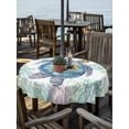 thumbnail image 2 of Outdoor Tablecloth with Umbrella Hole for Patio/Picnic/Party/Camping, Sea Turtle Coastal Waterproof Table Cloth Round Cover Washable, Blue Green Summer Beach Coral (Dia 54"), 2 of 8