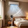 thumbnail image 6 of Standing Fans For Bedroom, 3 Speeds, Adjustable Height Standing Fan Whole Room Air Circulator, Quiet Dc Motor, 90° Oscillating Pedestal With Remote(White), 6 of 7