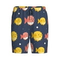thumbnail image 4 of Naloa Cute Puffer Fish Men's Short Pajama Pants, Lounge Comfort Shorts with Elasticized Waistband and Side Pockets - Large, 4 of 9