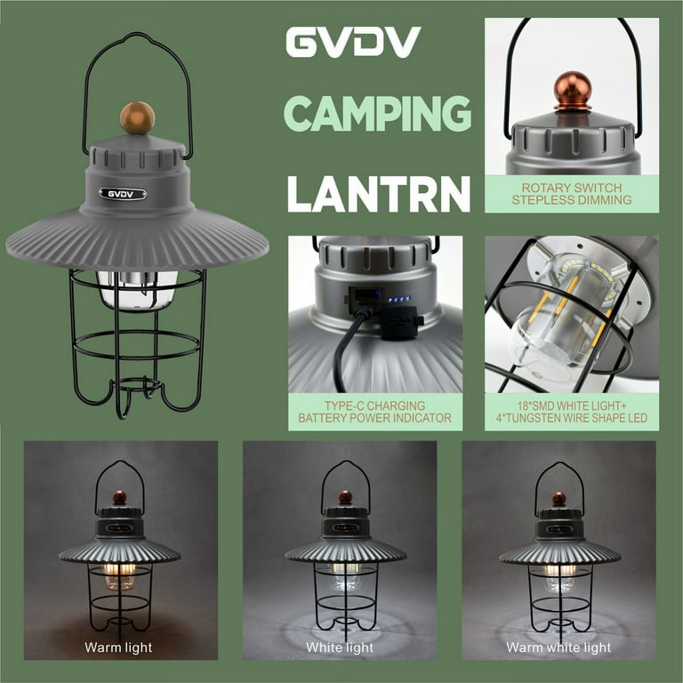 Camping Lanterns - 4 Pack COB Camping Lantern, Portable High Lumen