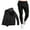 Black, variant on New Men's Slim Stand Collar Printed Hoodie Pant Suit Fashion Casual Sports Two Piece Set Stretch Suits