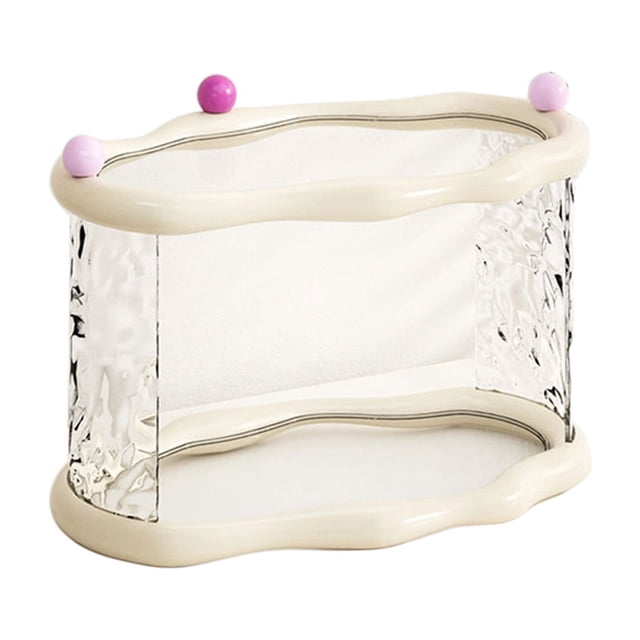 C Acrylic Storage Rack 2 Tier Display Shelf For Perfume Cosmetics Makeup Vanity Desk Bathroom Counter Organizer