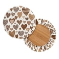 thumbnail image 2 of Renewold Stool Covers Round 2 Pack Stretch Bar Stool Saddle Padded Seat Covers Washable Animal Print Stool Slipcovers for 12-14 Inch Chair for Home Decor, Brown Heart Zebra Leopard Print, 2 of 6