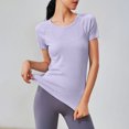 thumbnail image 2 of GEWSEY Women's Workout Tops Long Sleeve Shirts Yoga Sports Breathable Gym Athletic Top Slim Fit (Light Purple, XL), 2 of 4