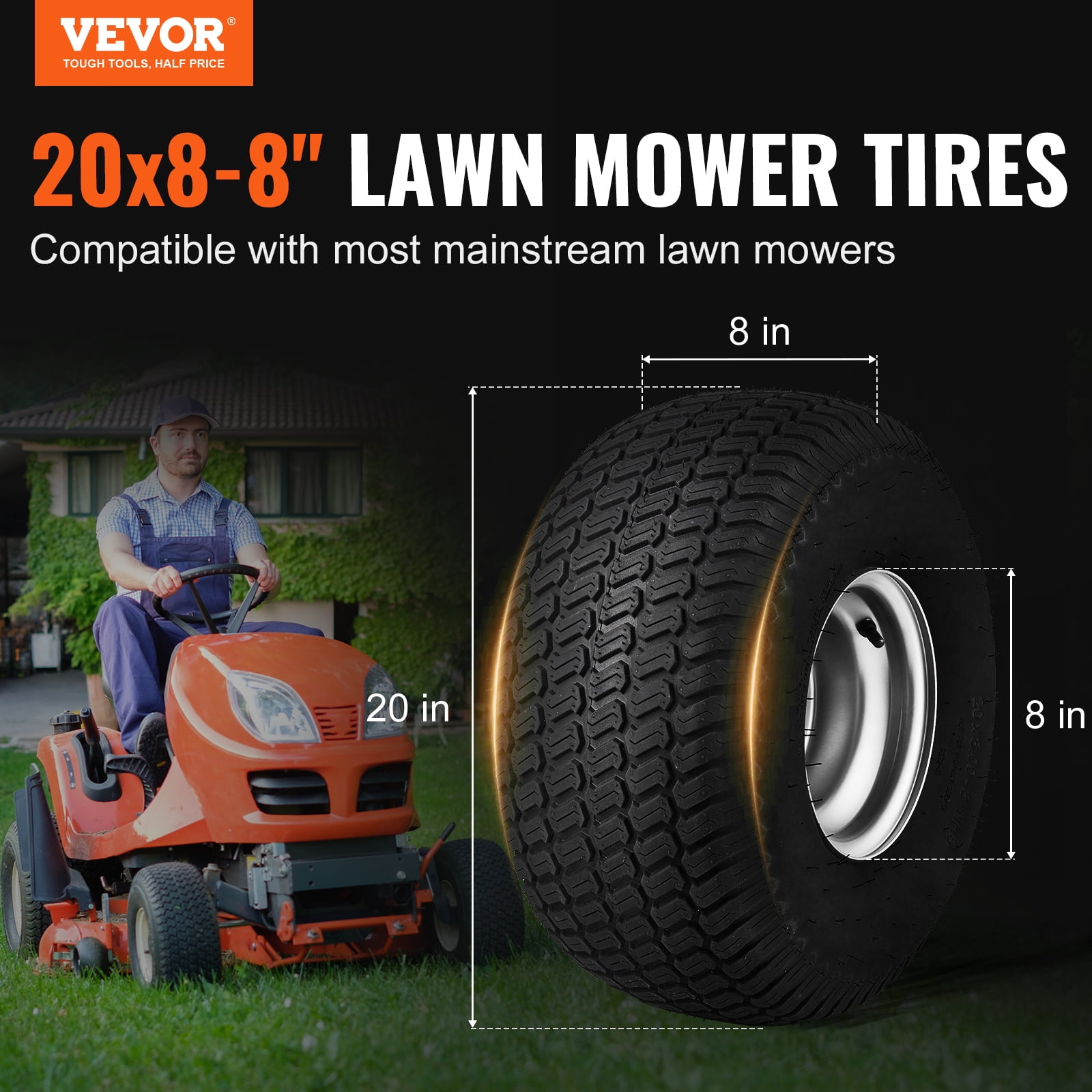 8 lawn mower wheel sale