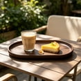 thumbnail image 4 of CQCYD Under $5 Faux Wood Grain Serving Tray, Reusable Plastic Coffee Dessert Tray, Rectangular Breakfast Tray for Tea Fruit Home Kitchen, 9 x 5 x 1 Inch, 4 of 6