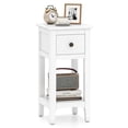 thumbnail image 1 of Gymax Nightstand 3-Tier Bedside Table w/ Open Storage Shelf & Narrow Side Table White, 1 of 7