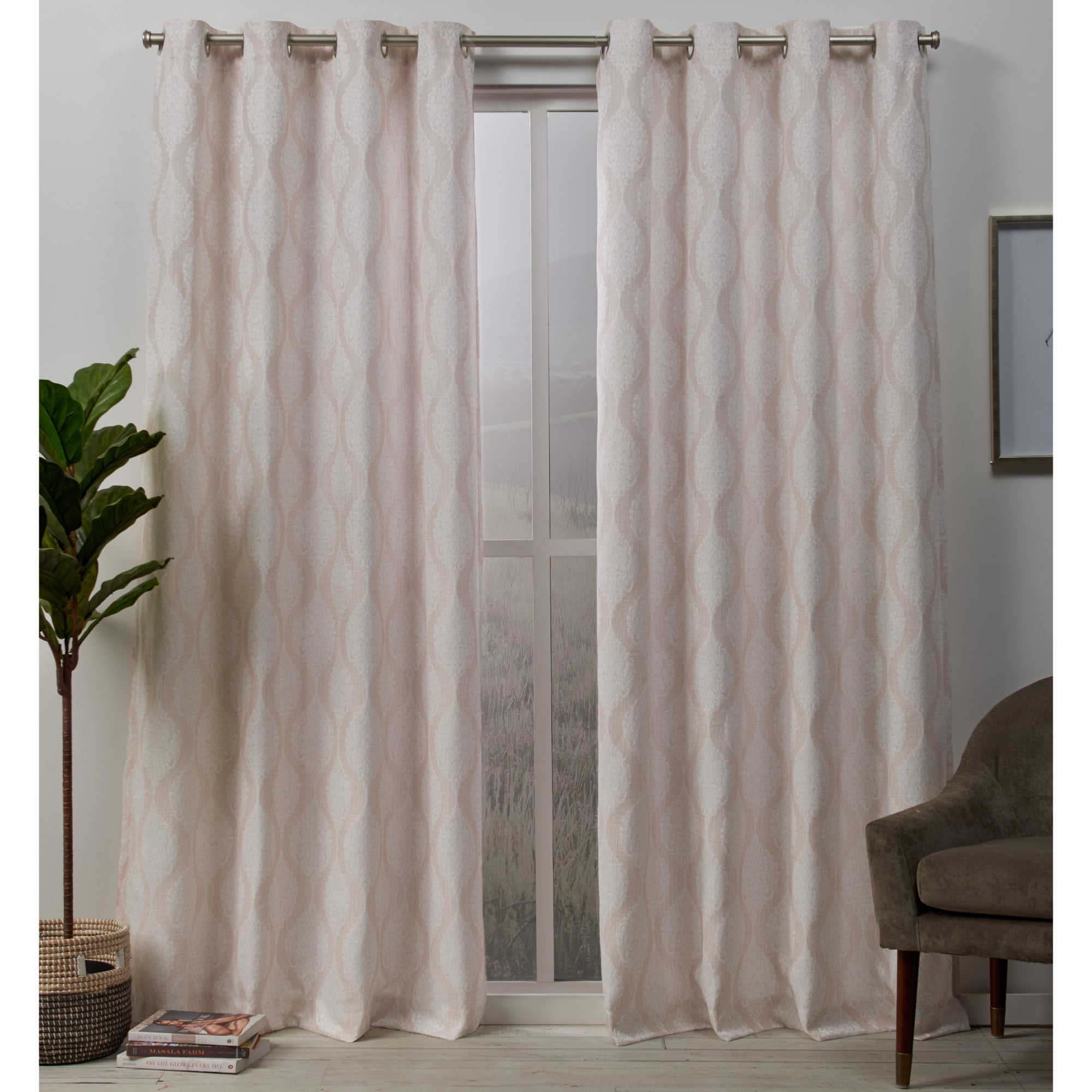 Exclusive Home Curtains 2 Pack Stark Medallion Textured Grommet Top Curtain Panels