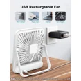 thumbnail image 5 of Ventilador pequeño ultrasilencioso con flujo de aire fuerte, ventilador de escritorio ajustable de 180° de 5 velocidades con gancho para colgar, funcionamiento USB Whisper, color caqui, 5 of 5