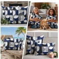 thumbnail image 4 of Outdoor Pillow Covers Nordic Mid Century Modern Waterproof Pillow Cases 16x16 Set of 2, Blue Grey Semicircle Throw Pillow Cover Pillowcase for Patio Balcony Couch Garden, 4 of 9