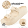 thumbnail image 4 of Ecetana Womens Slides Sandals Adjustable Double Buckle House Slides EVA Non-Slip Sandals, 4 of 7