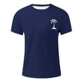 thumbnail image 3 of Big and Tall Shirts for Men Summer Shirt 2024 Short Sleeved Coconut Tree Print Men's T Shirt Man Shirts for Men Packs of The Large T Stretchy Casual Fashion 3xlt 2XL, 3 of 5
