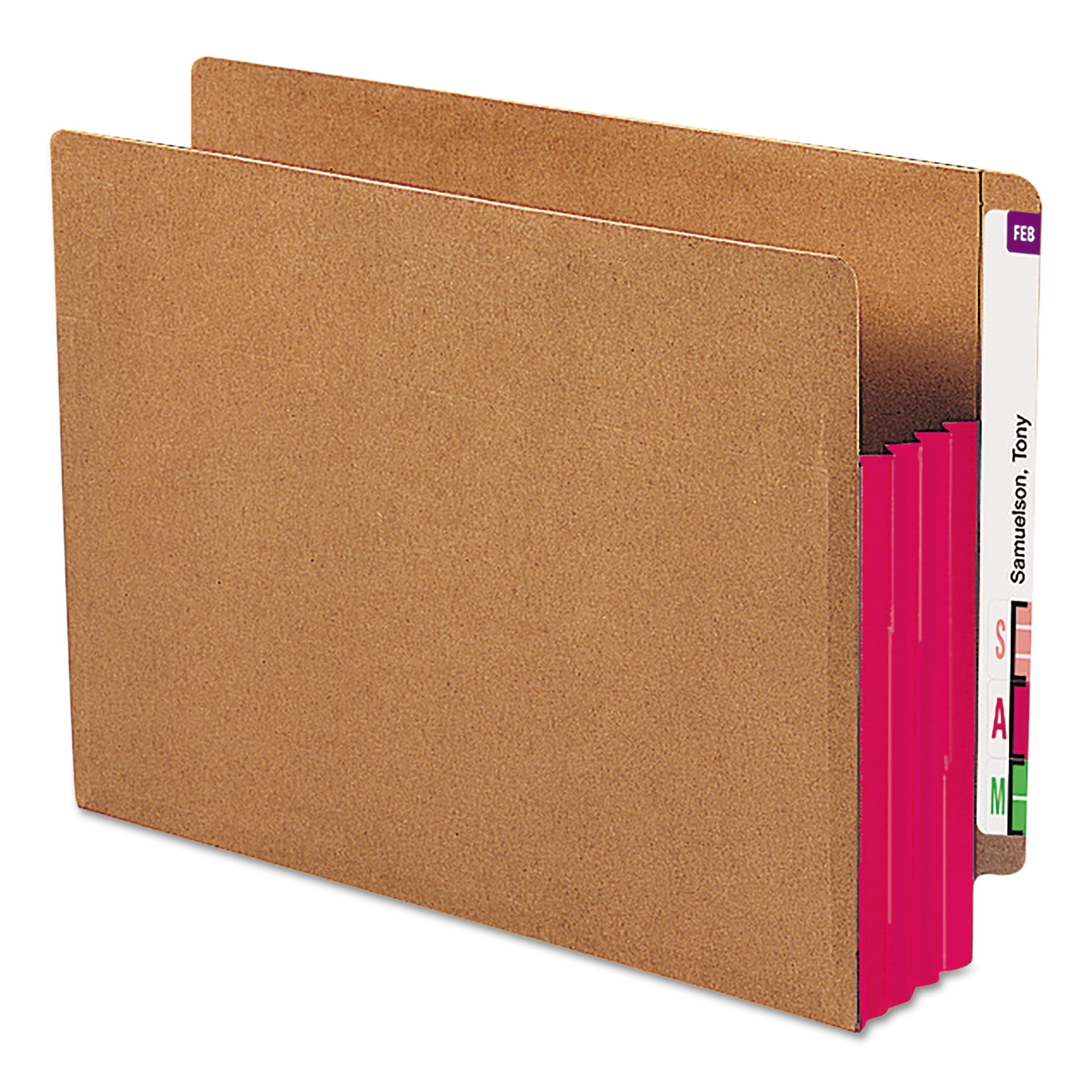 Smead 3 1/2' Exp File Pockets, Straight Tab, Letter, Red, 10/Box -SMD73686
