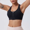 thumbnail image 5 of Feancey Womens Racerback Sports Bras Mesh Breathable Zipper Front Closure Bra Comfort No Underwire Yoga Workout Bra Solid Color Push Up Bralettes Black L, 5 of 6