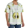 thumbnail image 4 of Xecao offers the Avocado of a Hear for Men's Casual Short-sleeved Shirt, a button-up collared shirt with a pocket, perfect for beach vacations and yacht travel in the 4X-Large size., 4 of 7