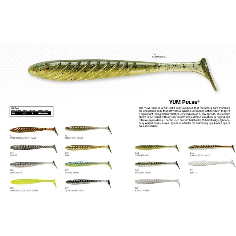 Yum YPL4264 4 in. Pulse Summer Gill Fishing Lure - 8 Count