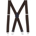 thumbnail image 2 of Buyless Fashion Textured Suspenders for Men - 48" Adjustable Straps 1 1/2" - X Back with Metal Clips - Brown, 2 of 8