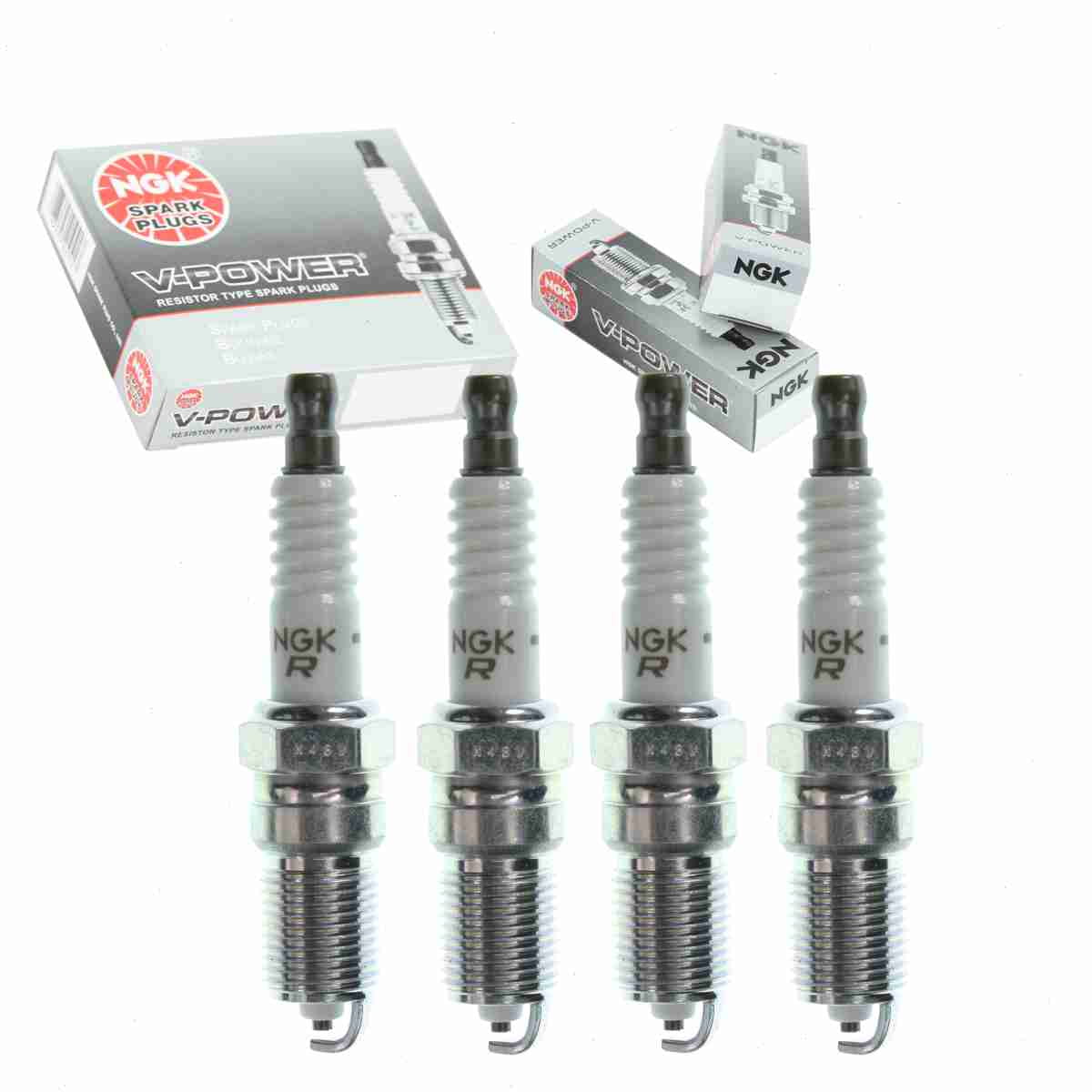 4 pc NGK 4177 V-Power Spark Plugs for 103 103DP2 5048 7566 7567 AR103 AWSFA12C BN9Y E3.53 HR6D HR6DC HR6DS HR7DC SP494 T20NR-U11 Ignition Wire Secondary Fits select: 1999-2003 FORD F150