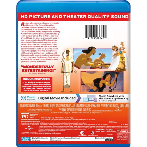 The Prince of Egypt (Blu-ray + Digital Copy), Family, DreamWorks