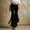 Black, variant on Women's Retro Corduroy Fringe Flared Pants Mid‑High Waist Button Fly Long Trousers Western Style Bell‑Bottom Pants White